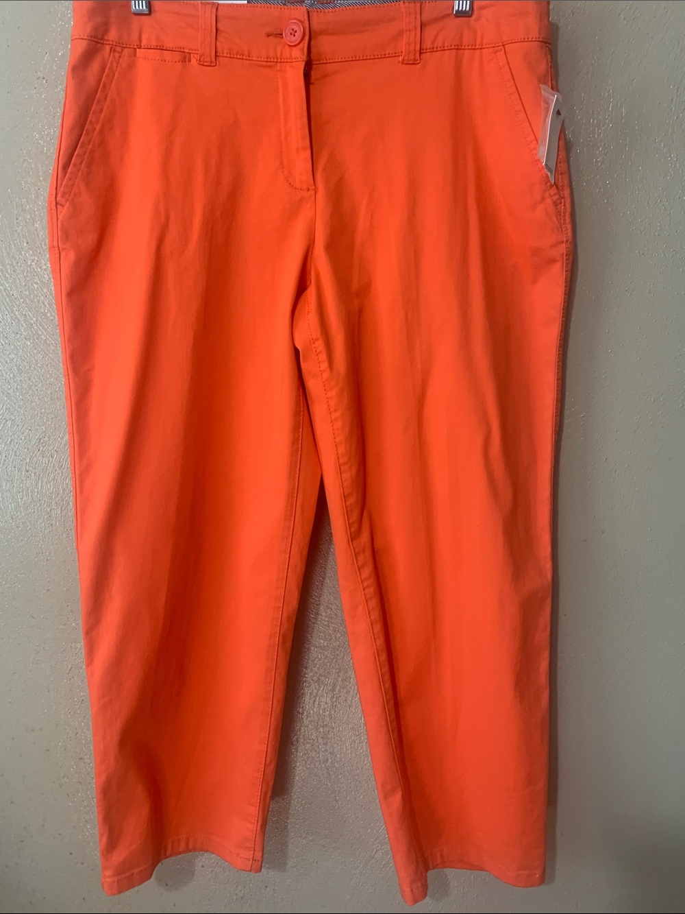 Crown & Ivy size 10 Orange Chino Capri Pants NWT